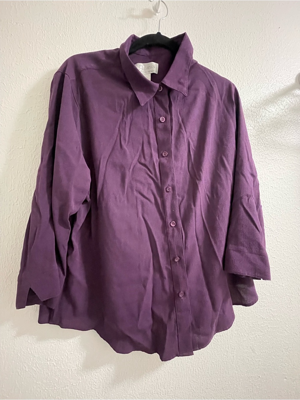 CJ Banks Purple Button-Front Shirt 1X A2